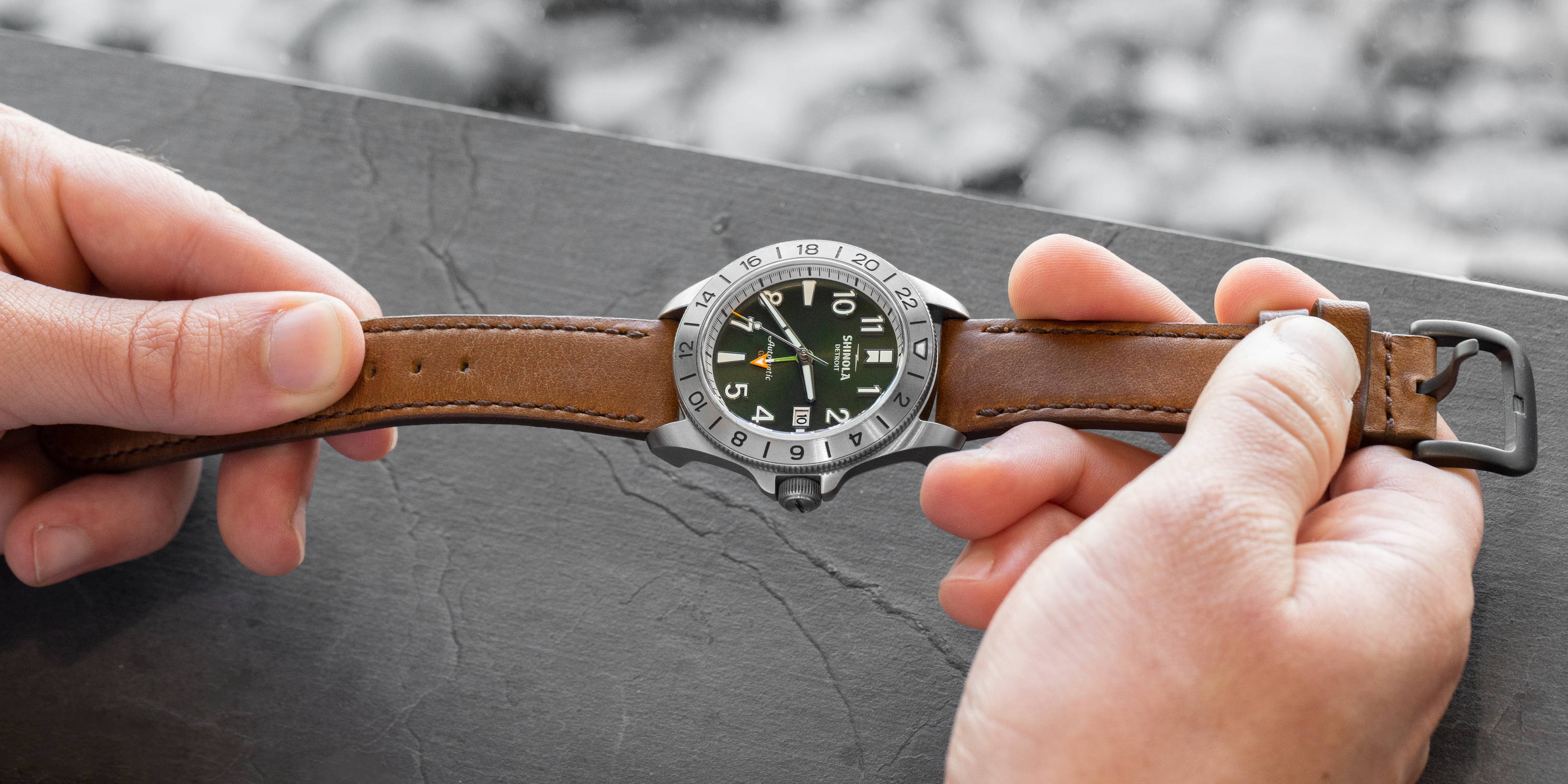 Leather pocket watch strap top